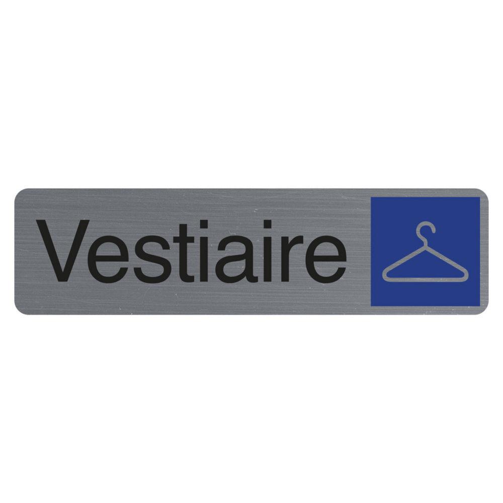 Plaque signaltique adhsive Exacompta Vestiaires - Rectangle Gris / Bleu
