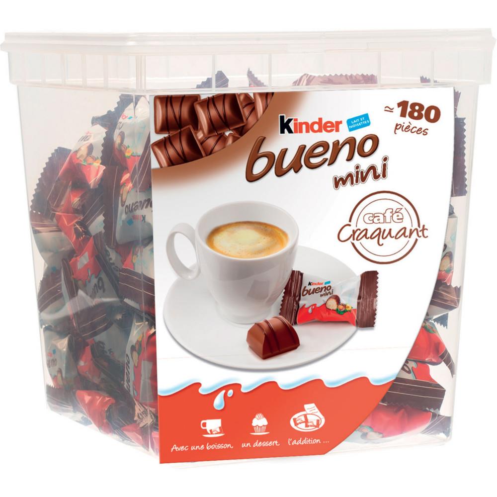 mini Caf� Kinder Bueno craquant - Barres chocolat�es lait et noisettes - 180 sachets