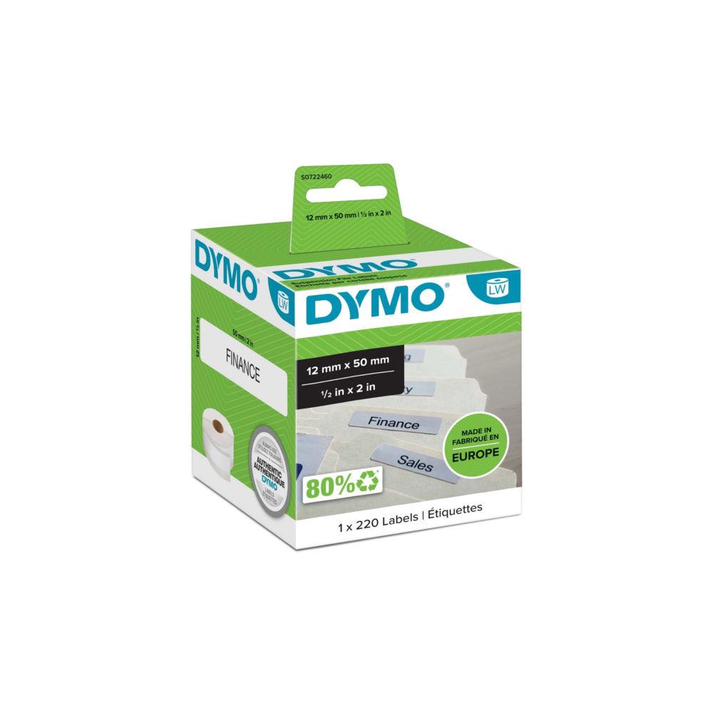 Rouleau tiquettes pour Dymo Labelwriter - format  50 x 12 mm - usage : dossiers suspendus