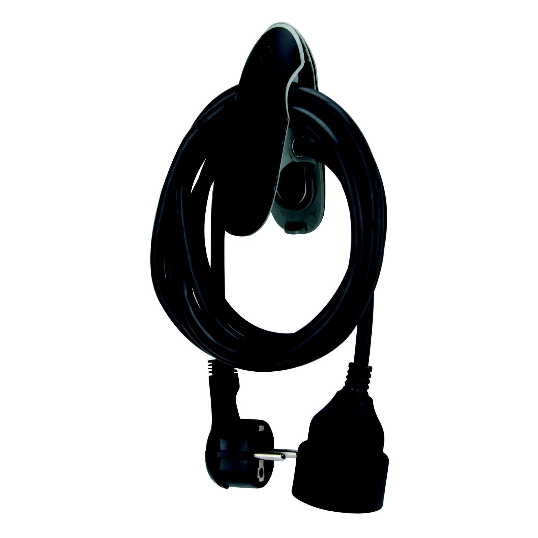 Rallonge �l�ctrique avec clip Watt & Co - Noir - 5 m