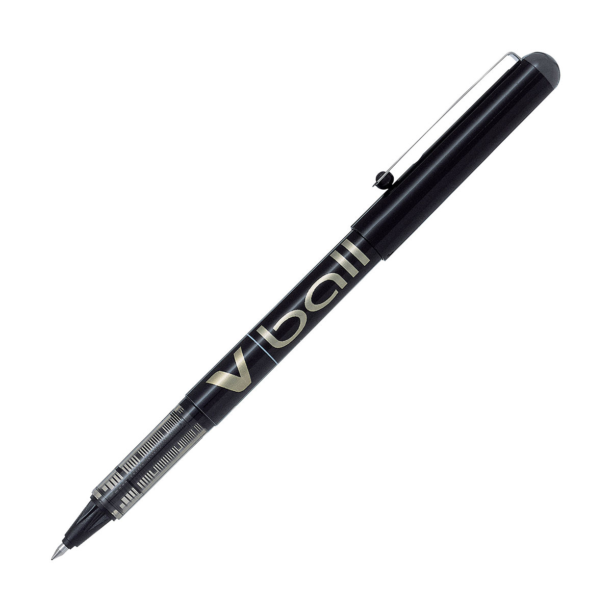 Stylo roller pointe mtal 1,0 mm encre liquide noire V-BALL 1,0