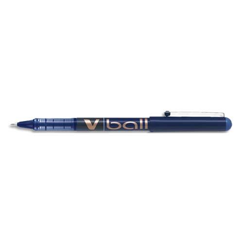 Stylo roller pointe mtal 1,0 mm encre liquide bleu V-BALL 1,0