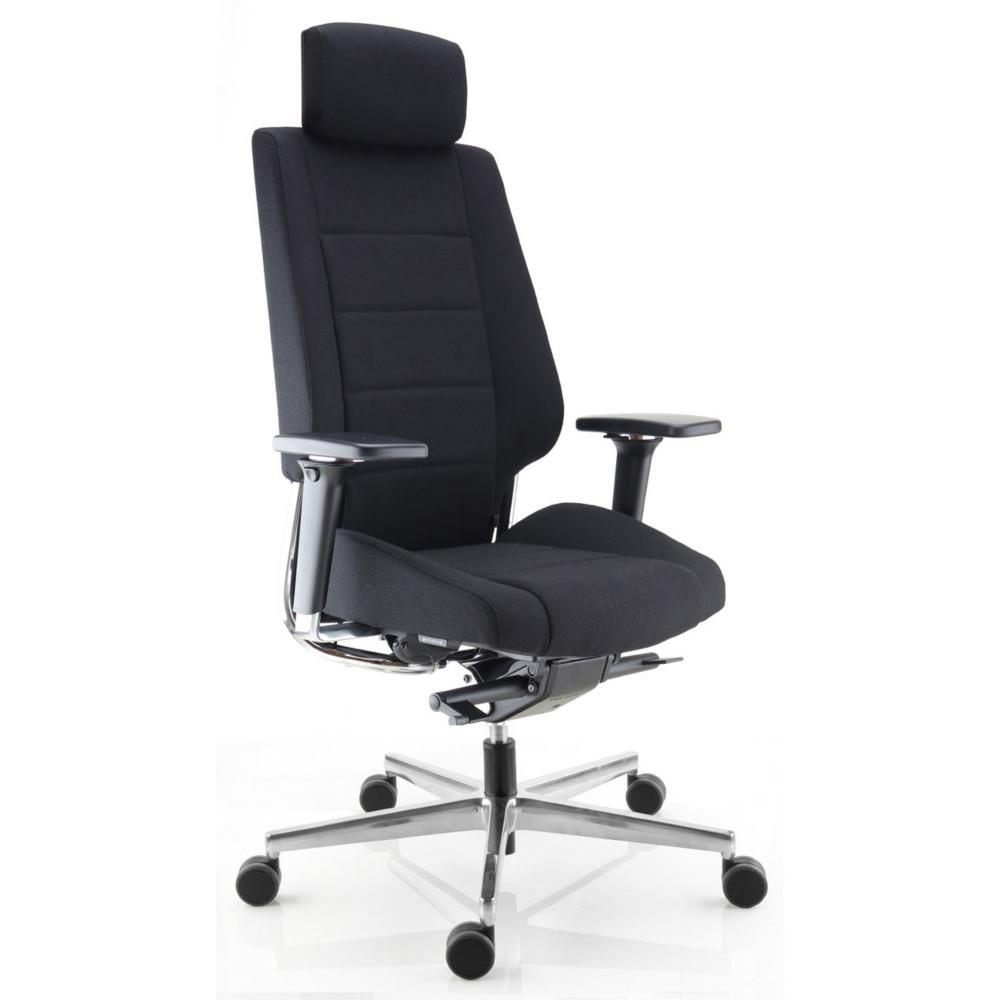 Fauteuil de bureau Azkar avec appui-tte - Polyurthane Noir