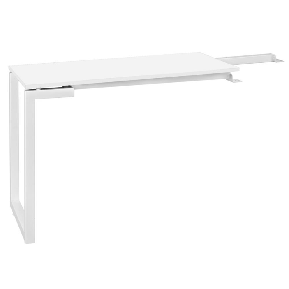 Retour de bureau Nexus - L99 x 45 cm - plateau blanc - pieds cadre mtal blanc