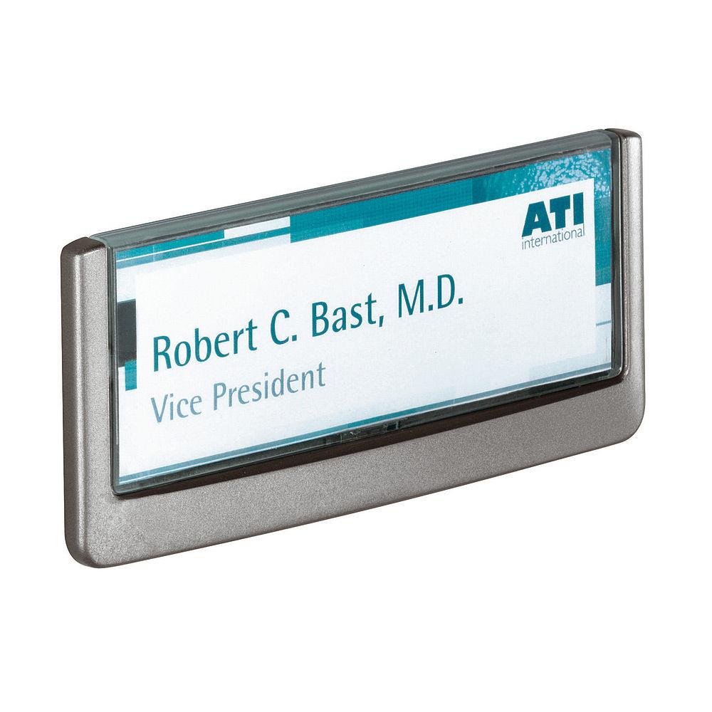 Plaque de porte Durable Click Sign - fixation murale - 149 x 52,5 mm - graphite