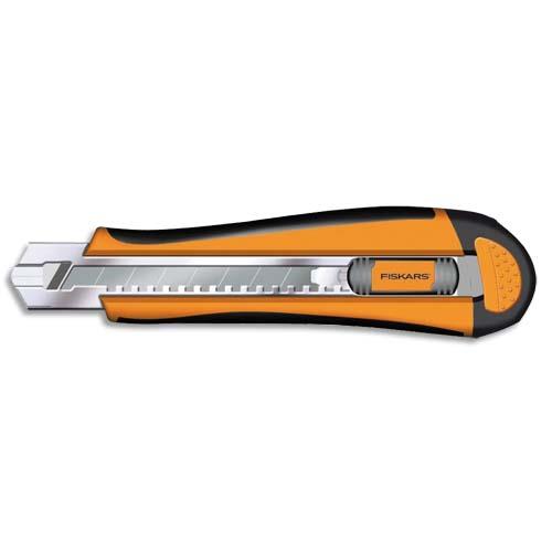 Cutter professionnel Fiskars 18 mm  - corps bimatire anti-glisse