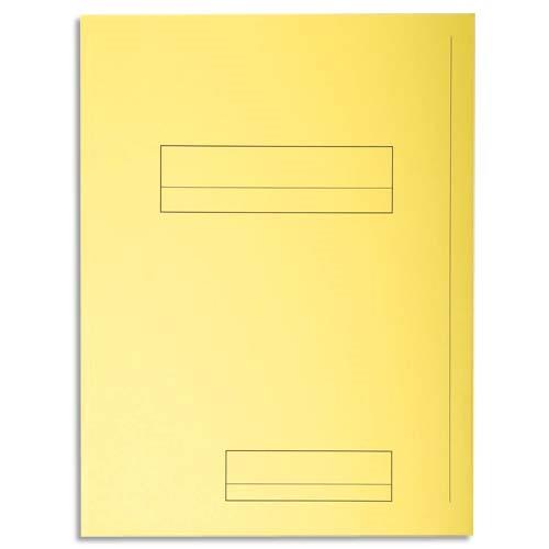 Chemise 2 rabats avec cadre d'indexage Exacompta Super 250 - carte 210 g - jaune - paquet de 50