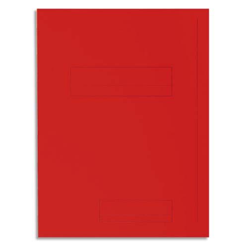 Chemise 2 rabats avec cadre d'indexage Exacompta Super 250 - carte 210 g - rouge - paquet de 50