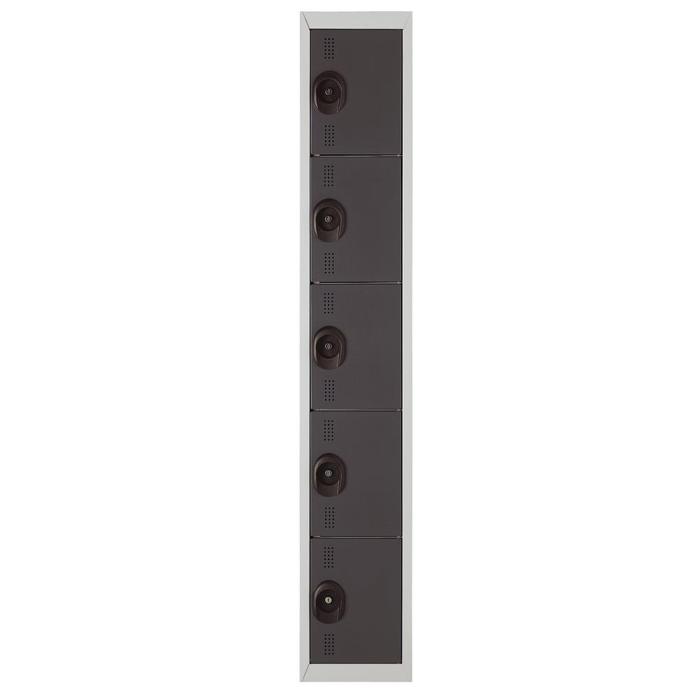 Vestiaire Colorama - 5 casiers - 1 colonne - corps gris - portes anthracite