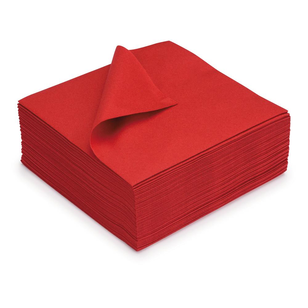 Serviettes de table jetables aspect tissu 40 x 40 cm Rouge - Lot de 50