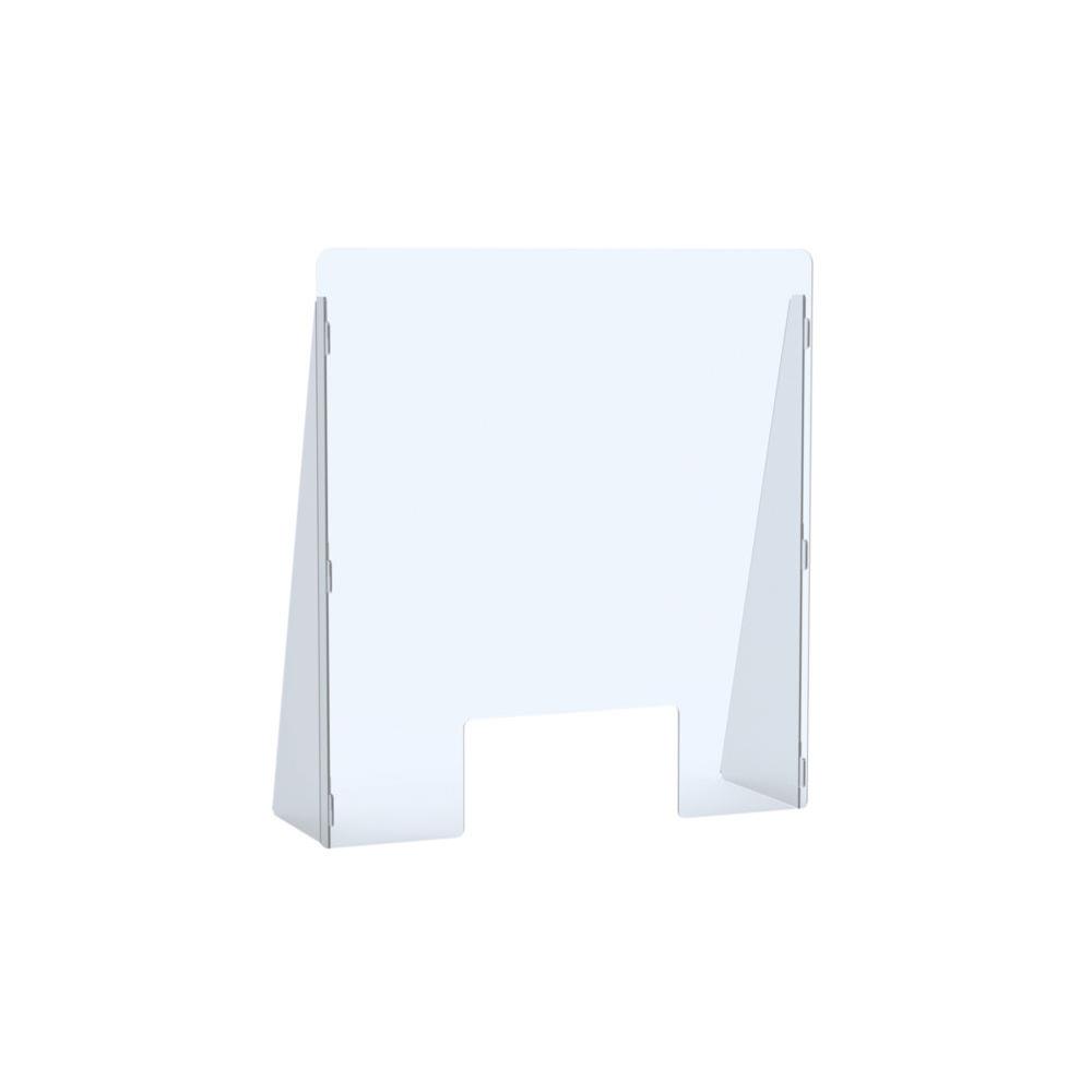 Vitre de protection Plexiglass Paperflow - H.74 x L.68 x P.23,5 cm - avec encoche passe documents - �paisseur 4 mm