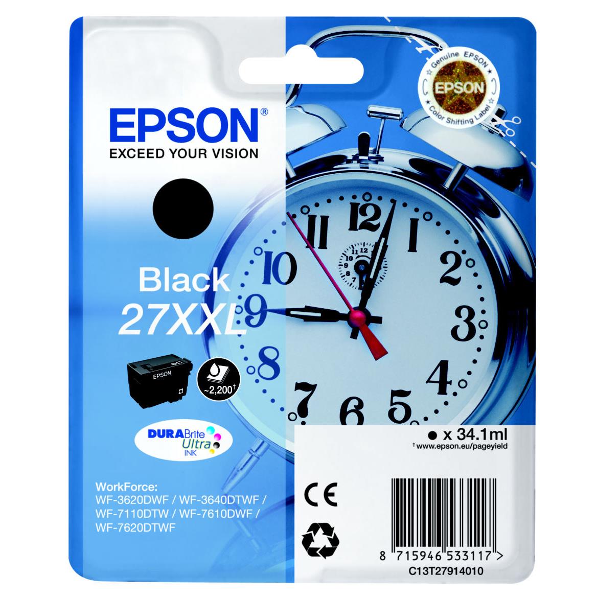 Cartouches pour imprimantes - Epson alarm clock cartouche "rveil" 27xxl - encre durabrite ultra n