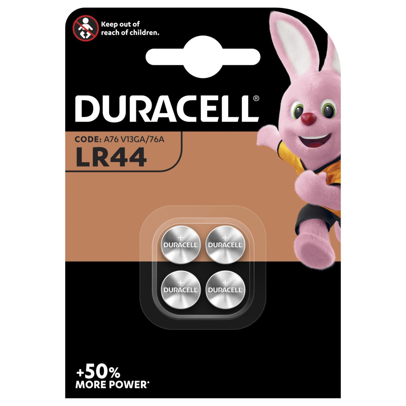 Pile bouton LR44 / A76 Duracell - lot de 4