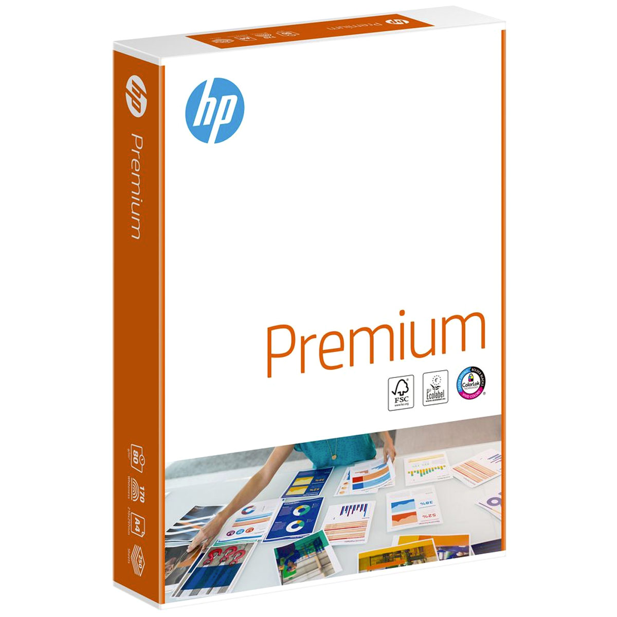 Papier A4 multi-usage pour imprimantes jet d'encre HP premium - blanc - 80 g/m - ramette 250 feuilles
