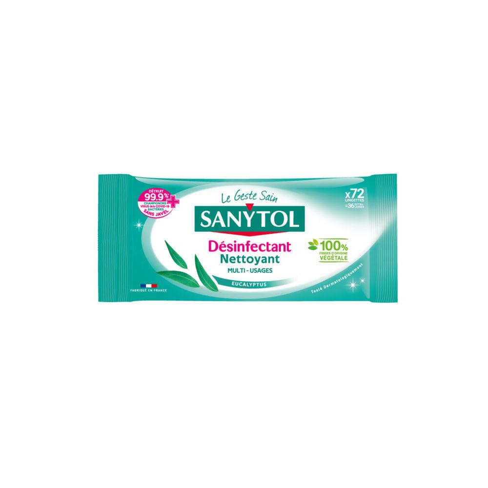 Lingettes dsinfectantes multi-usages Sanytol - Paquet de 72