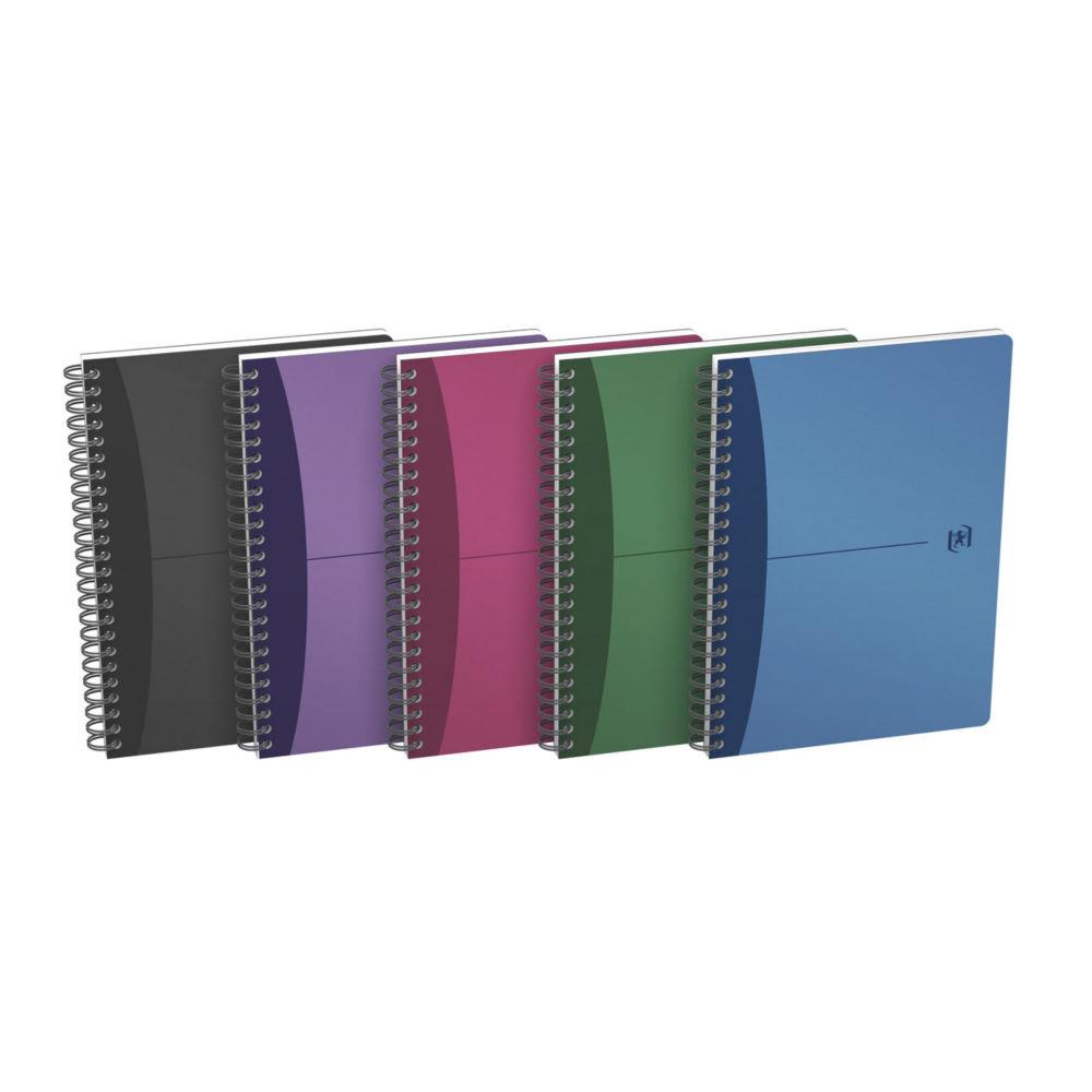 Cahier bureau Oxford Urban Mix - reliure spirales - couverture polypro - 100 pages - lign 7mm - 14,8 x 21 cm