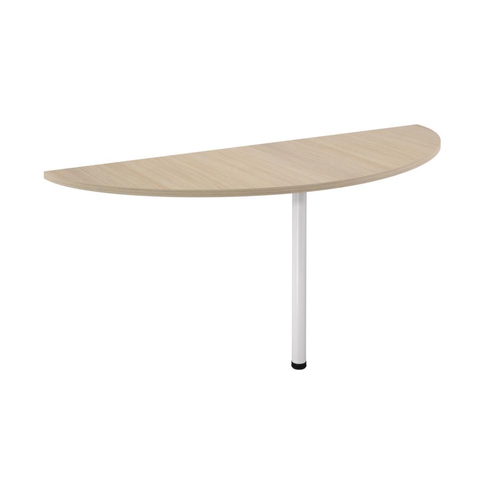 Extension Demi-lune - NF Environnement ch�ne - H72 x L160 cm - pied tube blanc