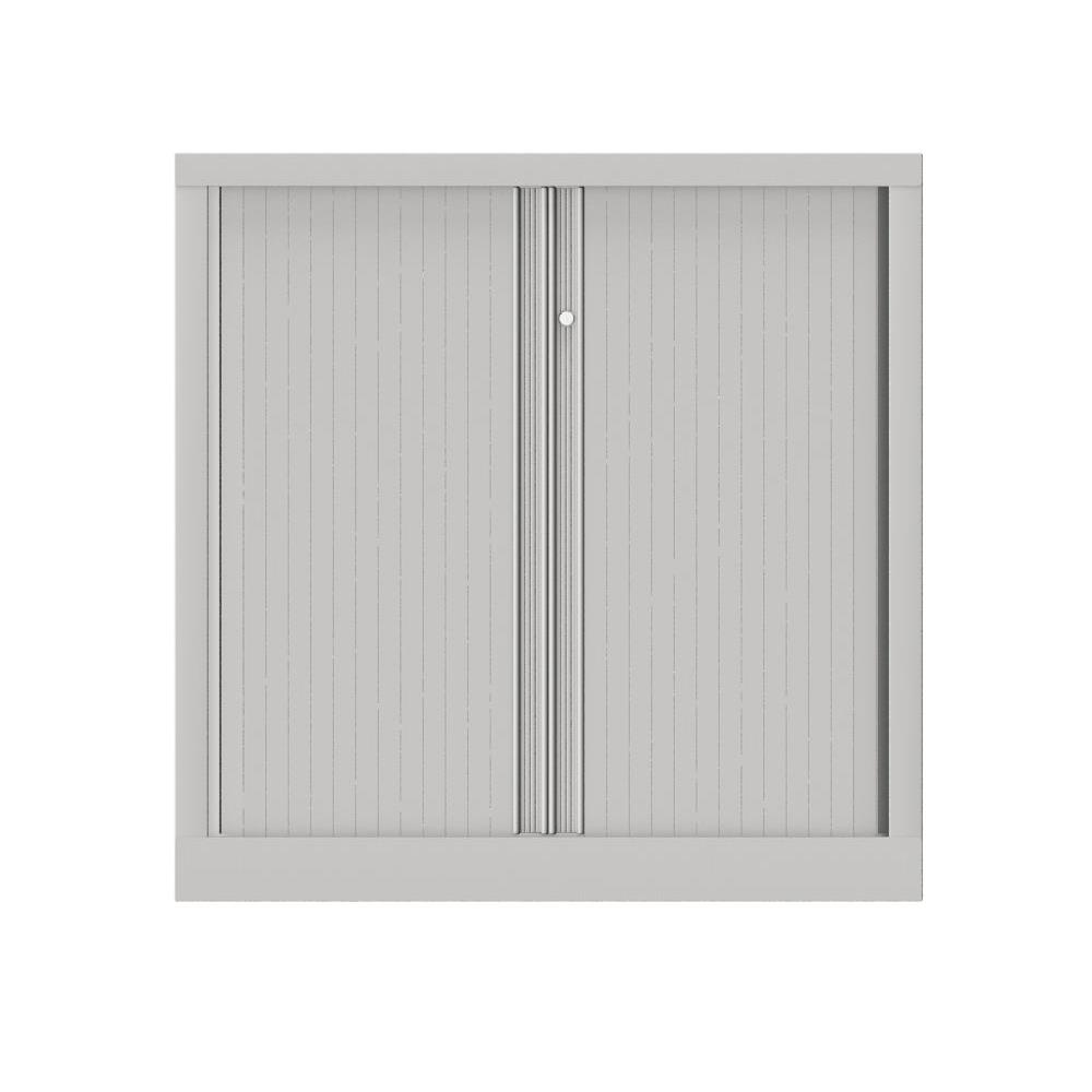 Armoire  rideaux mtallique Confort+ Ht 100 x L.100 cm - corps Blanc rideaux Blancs