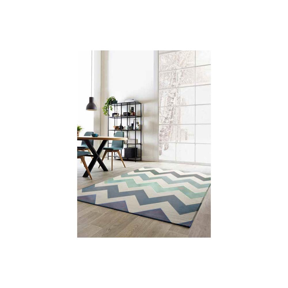 Tapis dco Canvas pour l'intrieur - 100% polypropylne - 120 x 170 cm - motif Zig-Zag