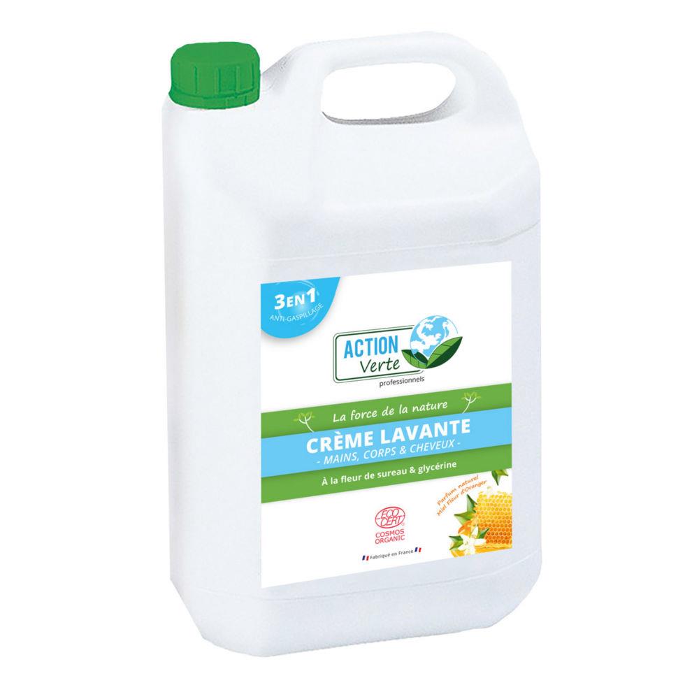 Savon crme lavante mains, corps et cheveux Action Verte -  la glycrine et fleur de sureau bio - Bidon 5L