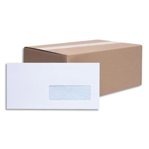 Enveloppes 110x220 La Couronne - fenetre 35x100 - vlin blanc - 80 g - auto-adhsive - bote de 500 - NF environnement