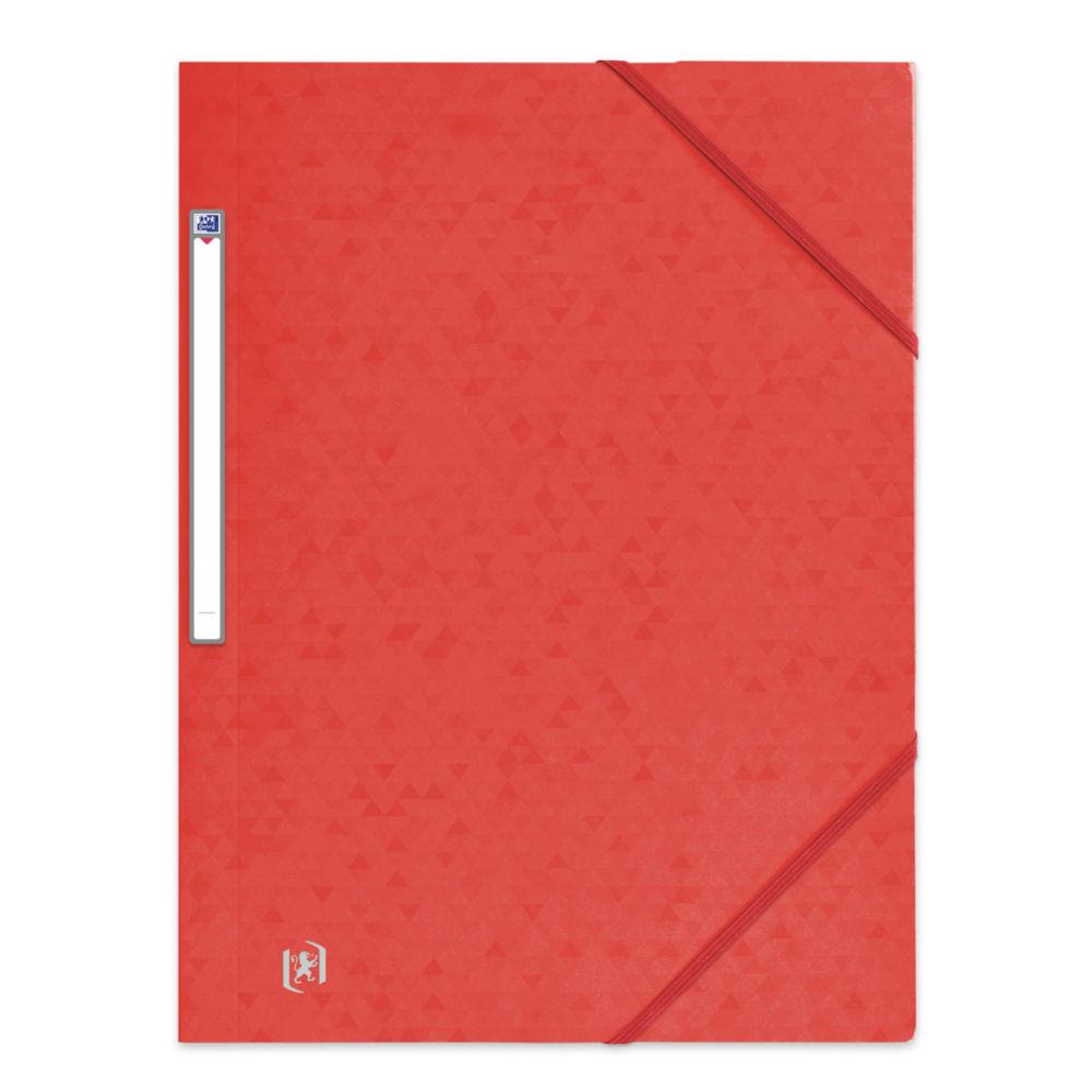 Chemises 3 rabats  lastiques Oxford Top File + A4 - rouge