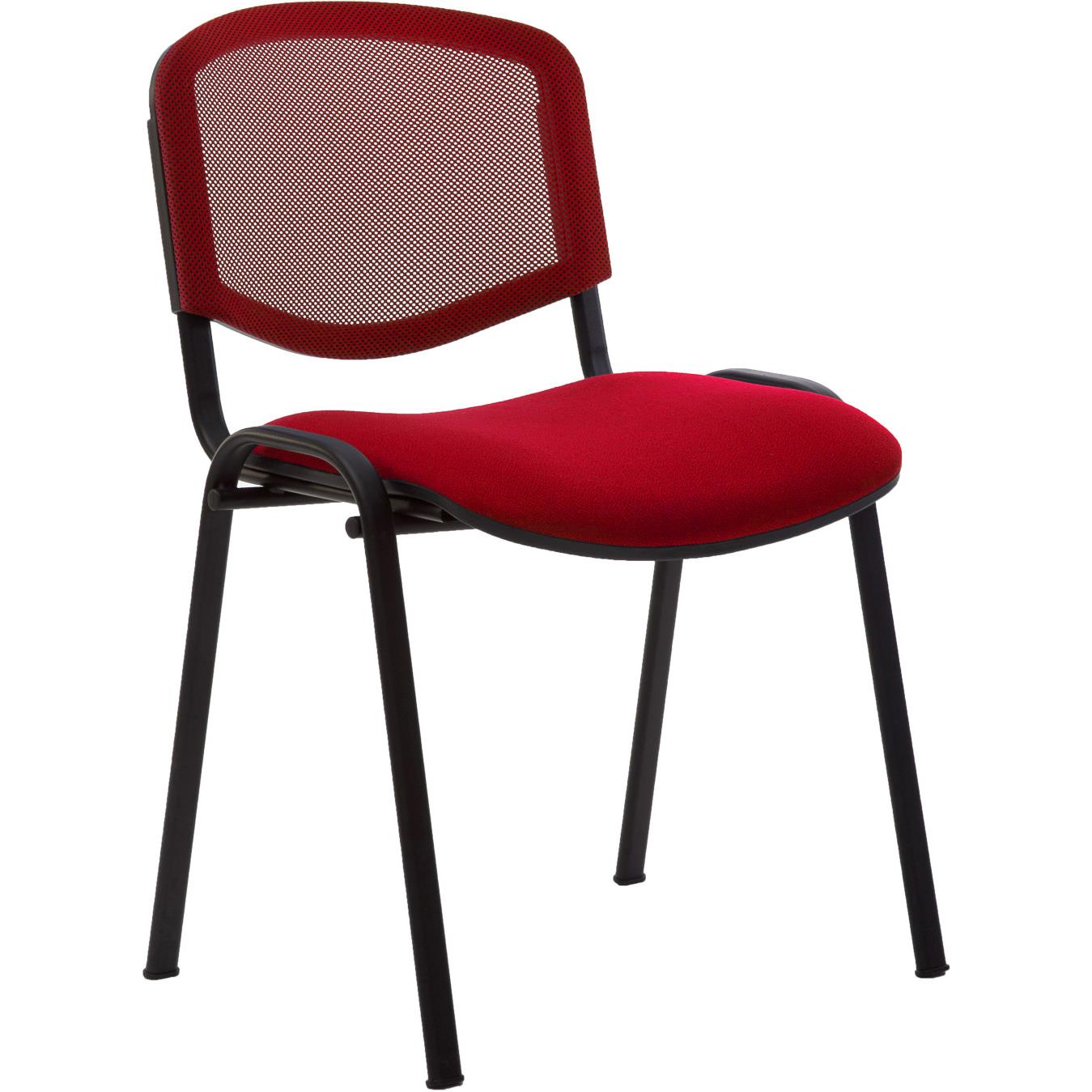 Chaise de r�union & visiteur One - maille filet,tissu - rouge