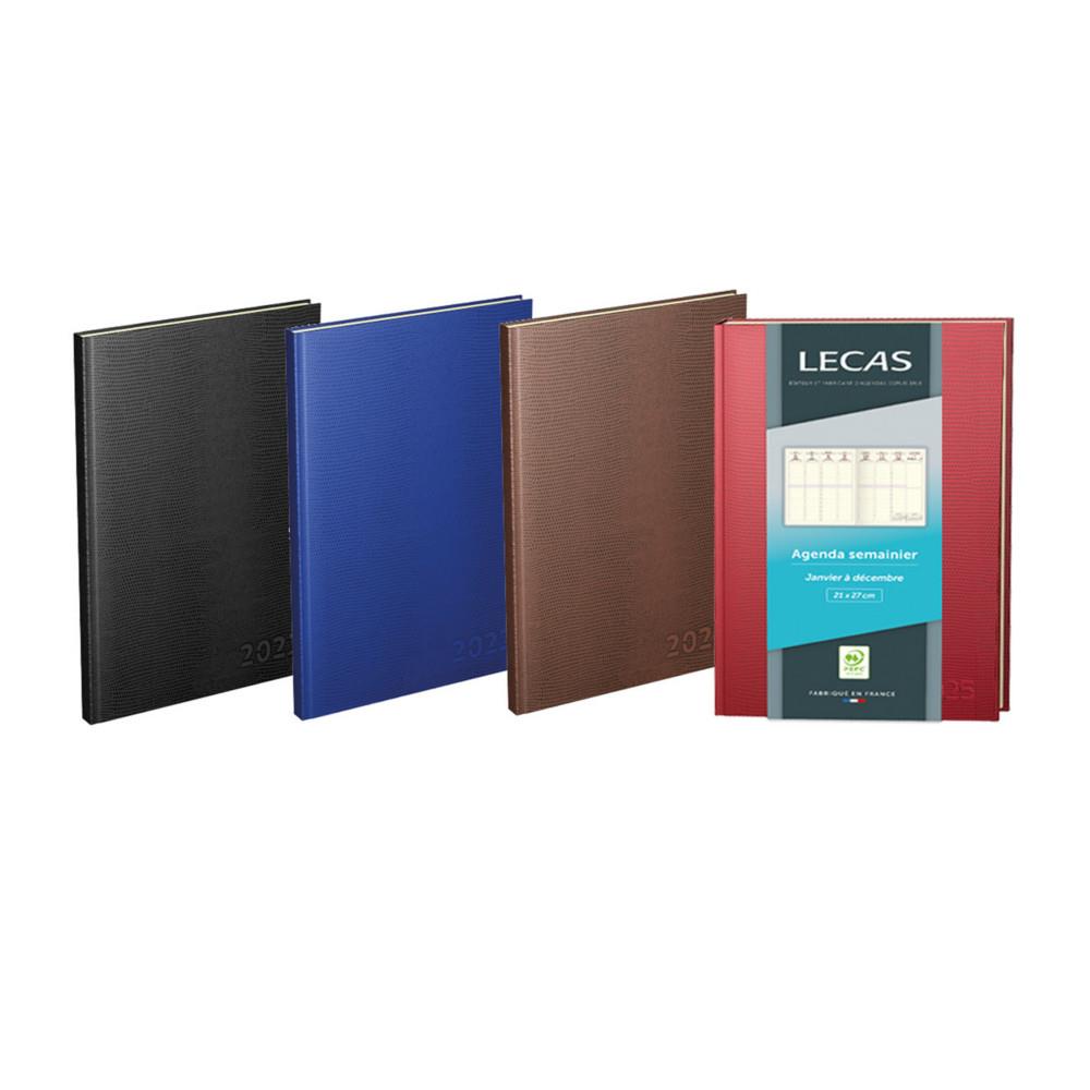 Agenda semainier Lecas - 16 x 24 cm - Coloris assortis -