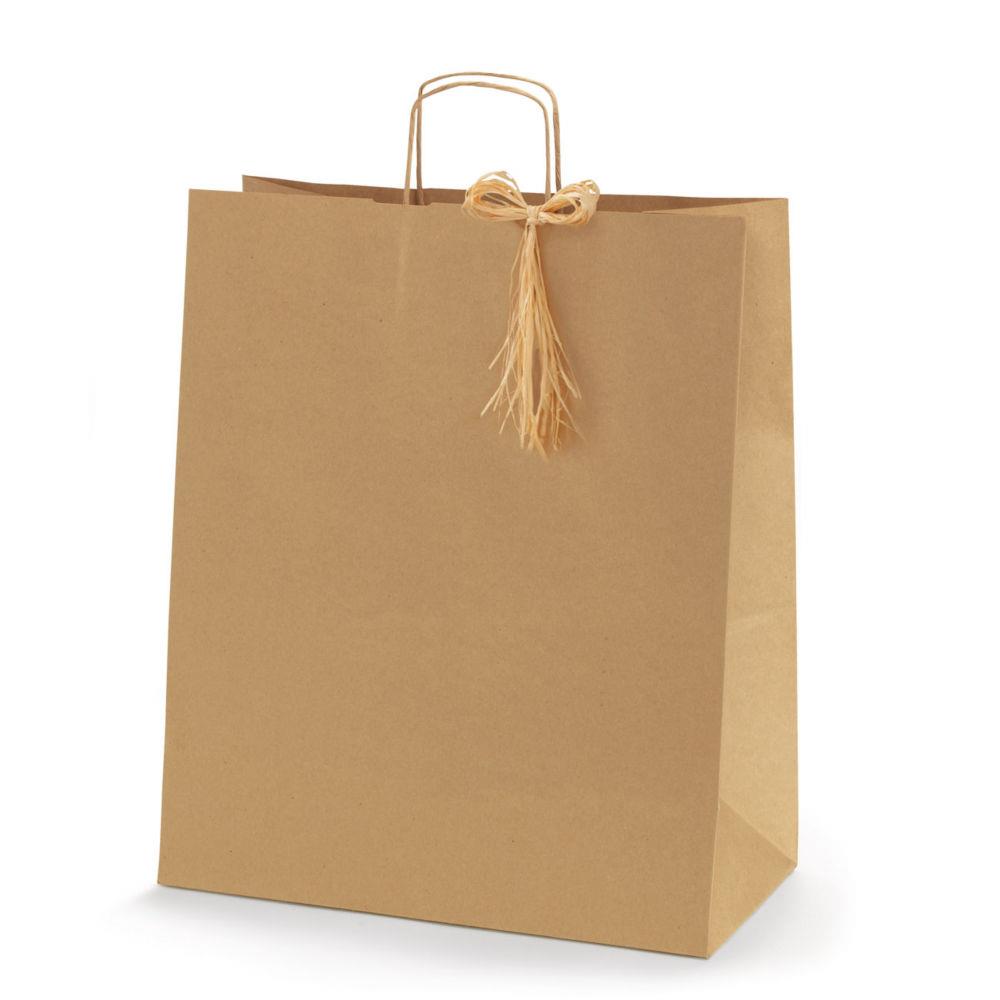 Sac kraft RAJA  poignes torsades l.40 x H.45,75 x soufflet 19 cm - Brun