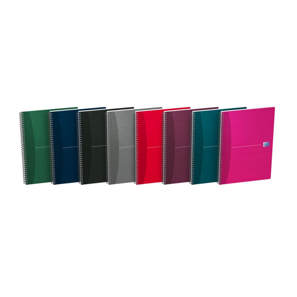 Cahier Oxford Essentials - reliure spirales - 21 x 29.7 cm - 100 pages - petits carreaux - couverture carte pellicule