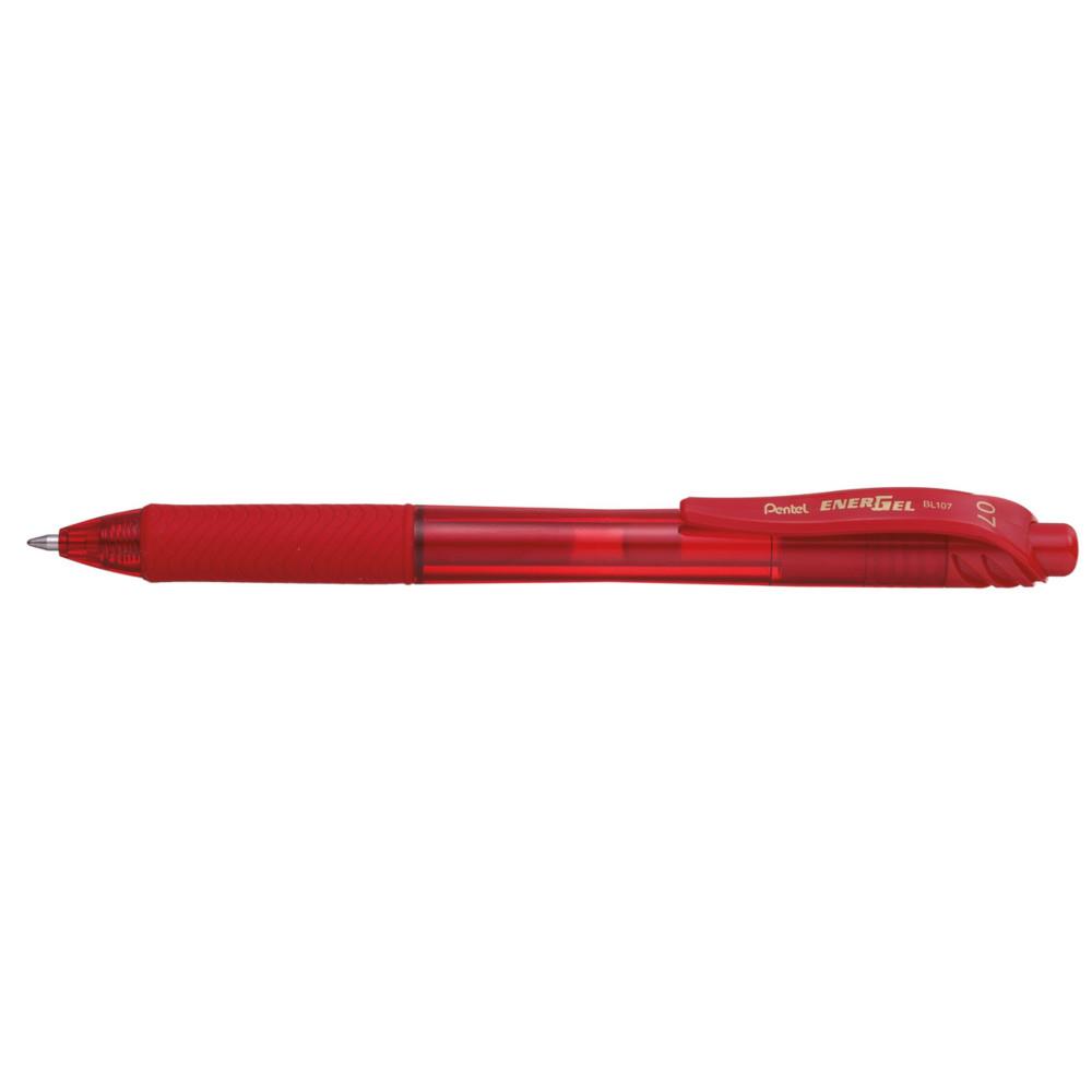 Stylo roller rtractable Pentel EnerGel BL107 pointe moyenne -0,7mm avec zone de prhension - Encre rouge