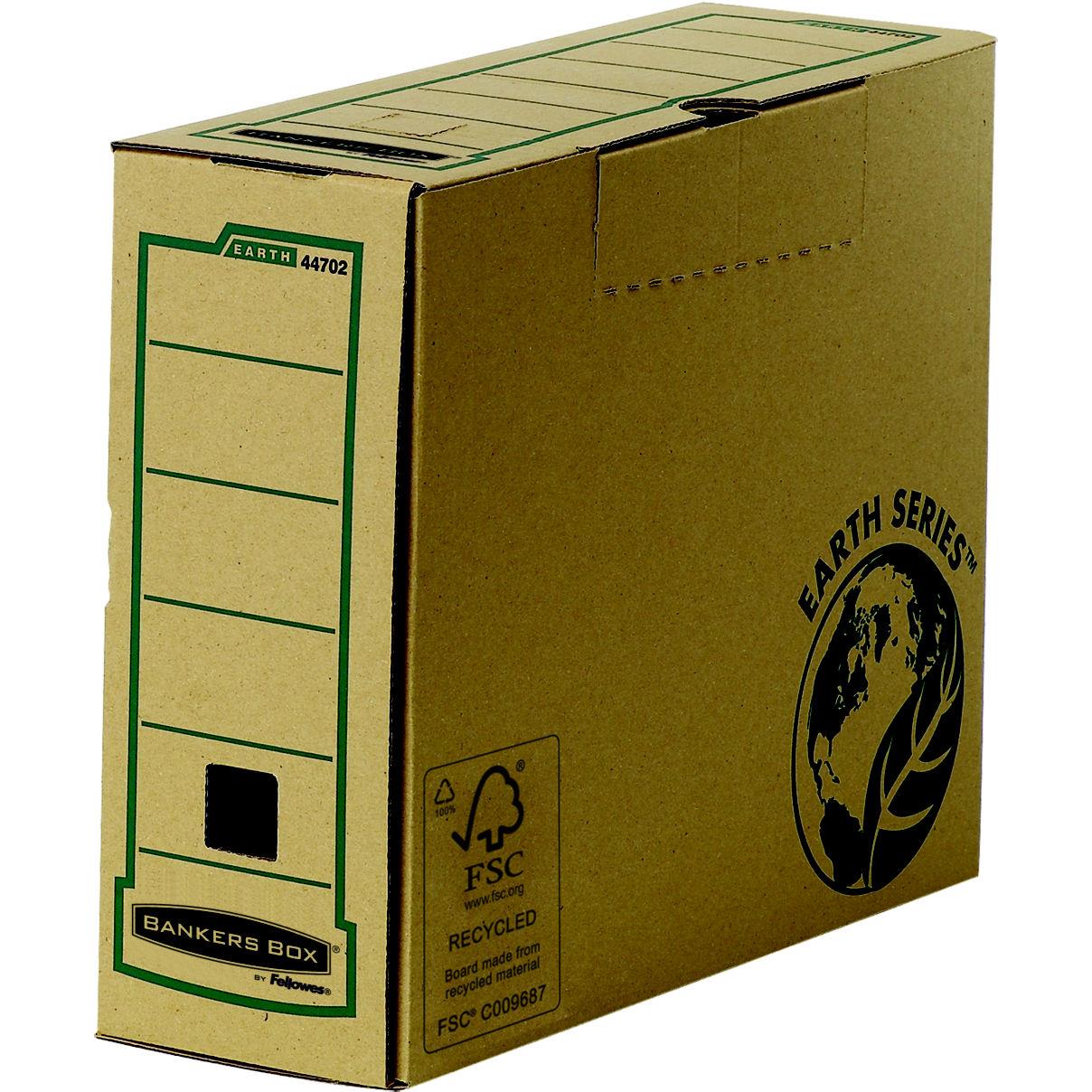 Bote archives carton Bankers Box - dos 10 cm - pour format A4 - Kraft naturel - 100% recycl certifi FSC - Lot de 20