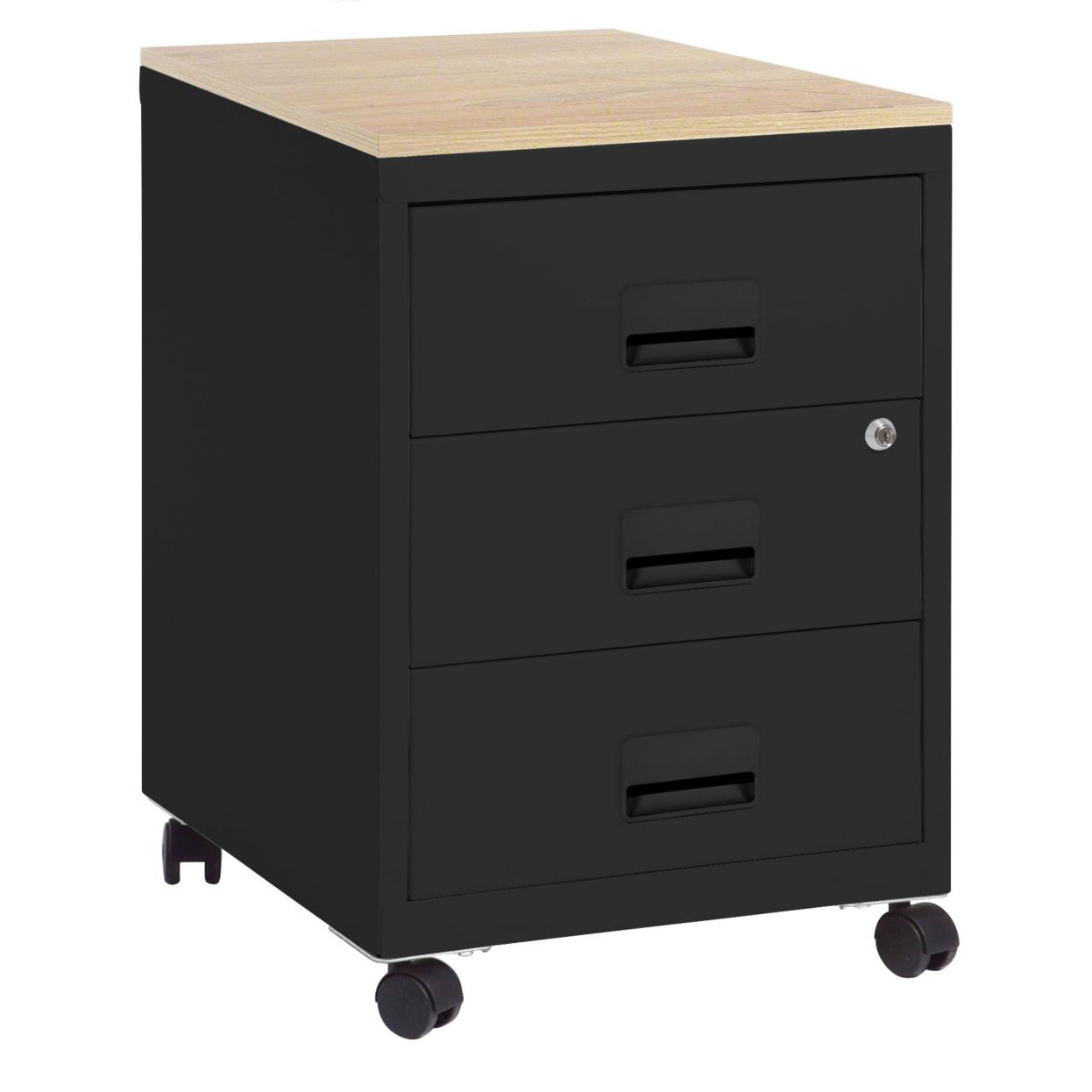 Caisson mobile Horizon Plus - 3 tiroirs - htre - tiroirs anthracite