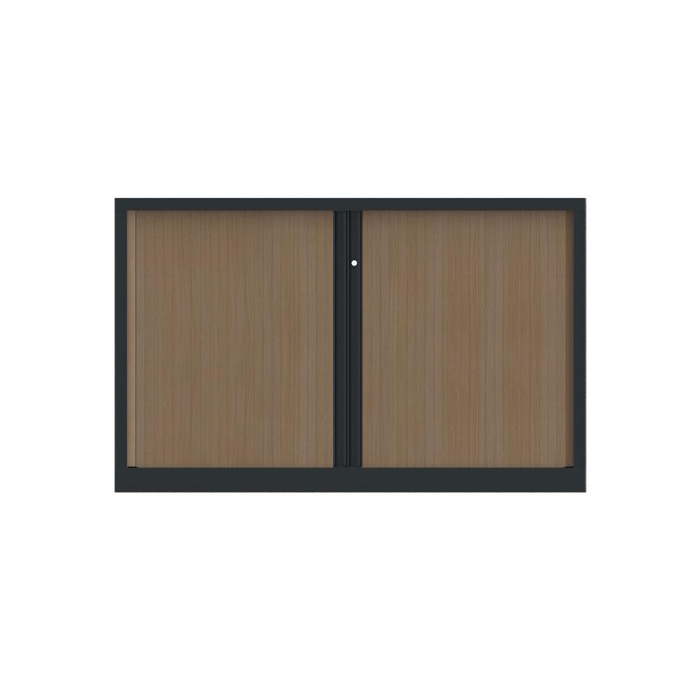 Armoire  rideaux mtallique Confort+ maxi-largeur 160 x Ht 100 cm - corps Anthracite rideaux Chne