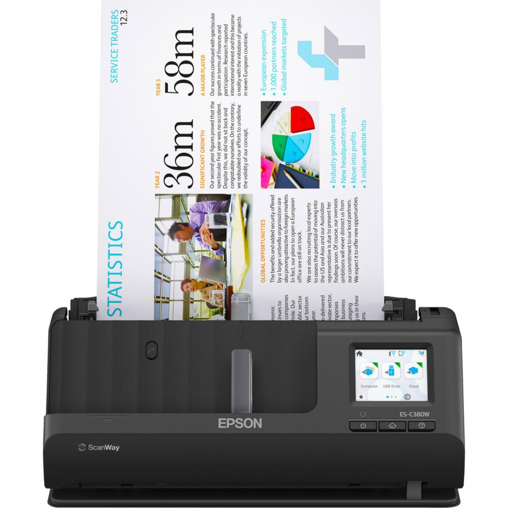 Epson es-c380w chargeur automatique de documents + scanner � feuille 600 x 600 dpi a4 noir