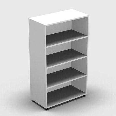 Armoire mlamine H. 133,3 x L. 80 x P. 40,7 cm sans porte - corps blanc neige - quipe de 3 tablettes