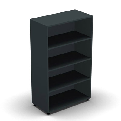 Armoire mlamine H. 133,3 x L. 80 x P. 40,7 cm sans porte - corps gris anthracite - quipe de 3 tablettes