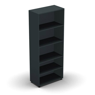 Armoire mlamine H. 197,3 x L. 80 x P. 40,7 cm sans porte - corps gris anthracite - quipe de 4 tablettes