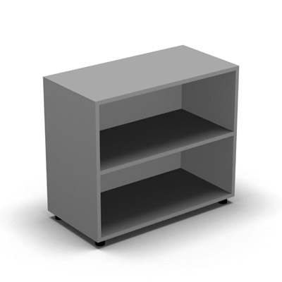 Armoire mlamine H. 71 x L. 80 x P. 40,7 cm sans porte - corps gris aluminium - quipe d'1 tablette