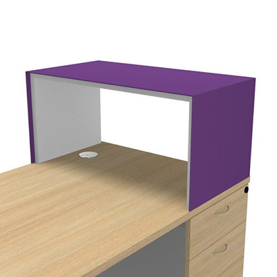 Box ouverte L. 80 x P. 43,2 x H. 40 cm habillage mtal finition prune