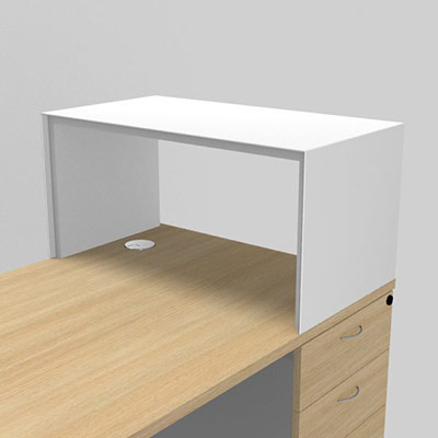 Box ouverte L. 80 x P. 43,2 x H. 40 cm habillage mtal finition blanc