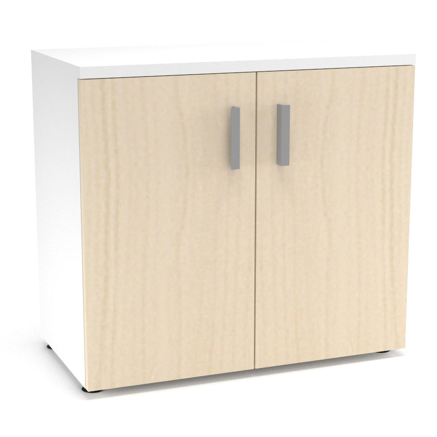 Armoire mlamine Armand 1 tablette H. 73,5 x L. 80 x P. 43,2 cm corps et top finition mlamine blanc neige avec 2 portes soft-closing mlamine rable blanc