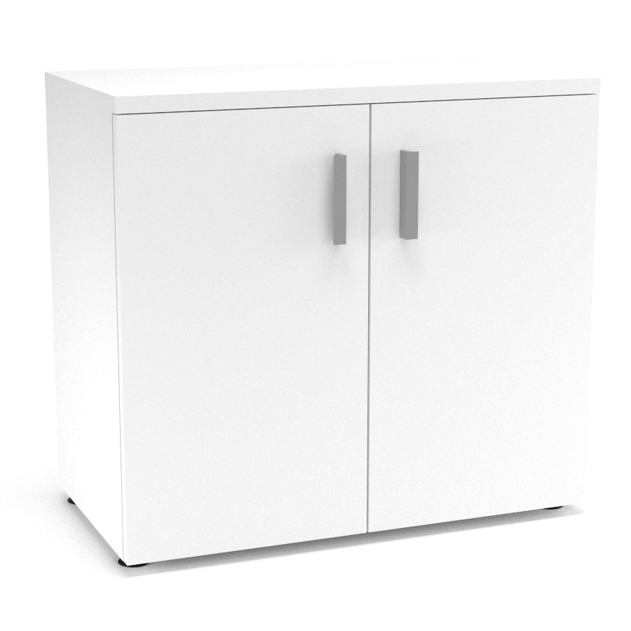 Armoire mlamine Armand 1 tablette H. 73,5 x L. 80 x P. 43,2 cm corps et top finition mlamine blanc neige avec 2 portes soft-closing mlamine blanc neige