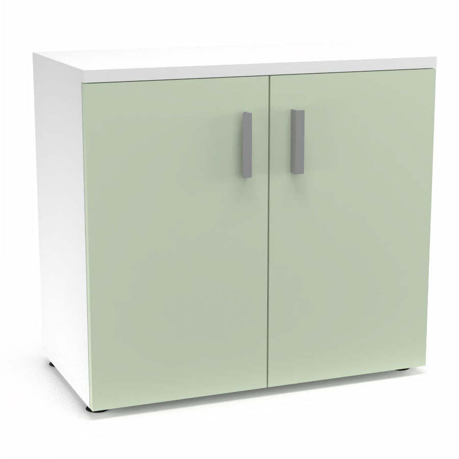 Armoire mlamine Armand 1 tablette H. 73,5 x L. 80 x P. 43,2 cm corps et top finition mlamine blanc neige avec 2 portes verre maill blanc