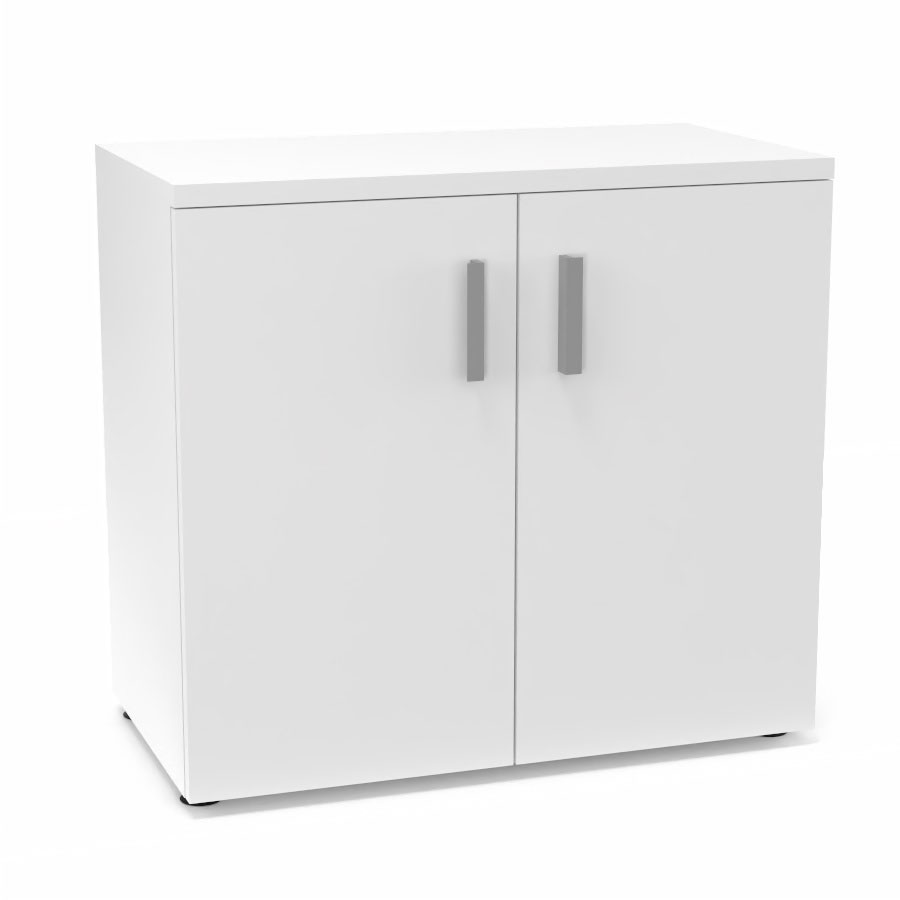 Armoire mlamine Armand 1 tablette H. 73,5 x L. 80 x P. 43,2 cm corps d'armoire finition mlamine blanc neige avec 2 portes soft-closing et top mlamine blanc neige