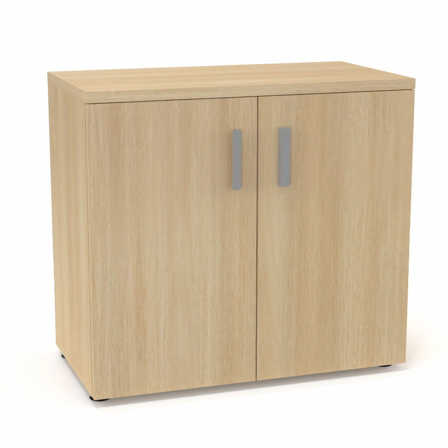 Armoire mlamine Armand 1 tablette H. 73,5 x L. 80 x P. 43,2 cm corps d'armoire finition mlamine chne clair avec 2 portes soft-closing et top mlamine chne clair