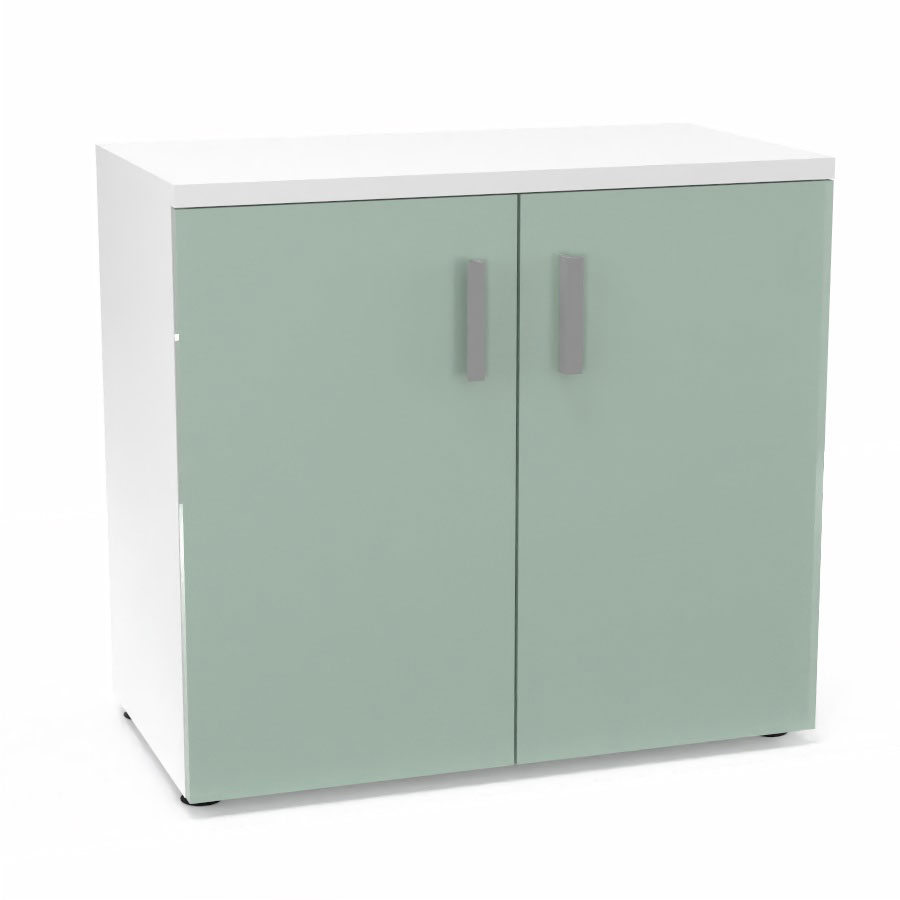 Armoire mlamine Armand 1 tablette H. 73,5 x L. 80 x P. 43,2 cm corps d'armoire finition mlamine blanc neige avec 2 portes verre maill blanc et top structurel mlamine blanc neige