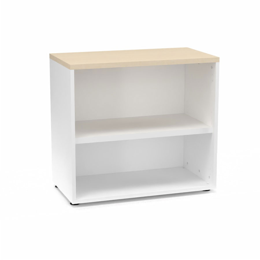 Armoire mlamine Armand 1 tablette H. 73,5 x L. 80 x P. 43,2 cm sans portes finition mlamine blanc neige avec top structurel mlamine rable blanc
