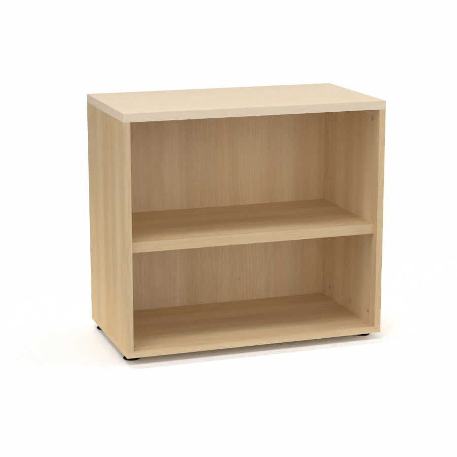 Armoire mlamine Armand 1 tablette H. 73,5 x L. 80 x P. 43,2 cm sans portes finition mlamine chne clair avec top structurel mlamine rable blanc