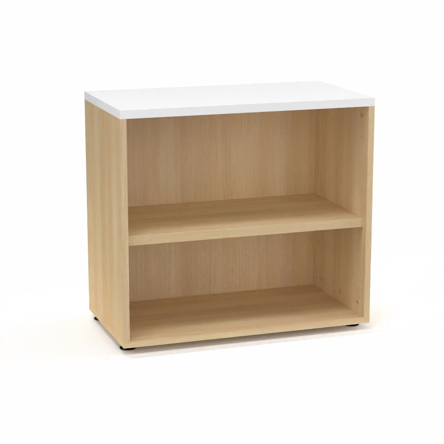 Armoire mlamine Armand 1 tablette H. 73,5 x L. 80 x P. 43,2 cm sans portes finition mlamine chne clair avec top structurel mlamine blanc neige